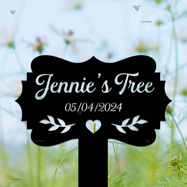 Tree Memorial Stake Custom Memorial Tree Sign With Stake, Tree Garden Sign, Personalized Tree Garden Marker, Tree Plaque Marker, Yard Decor