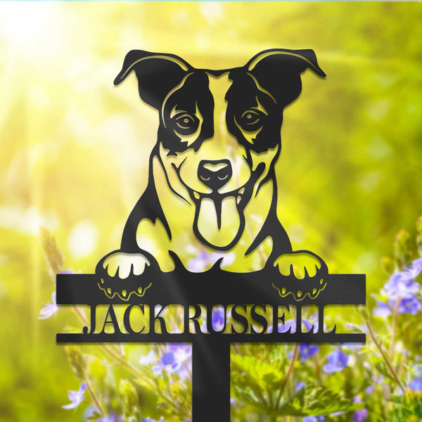 Custom Jack Russell Memorial Stake Sign,pet Grave Markers Sign, Metal Sign With Stake,pet Loss Gift,sympathy Sign, Remembrance Stake