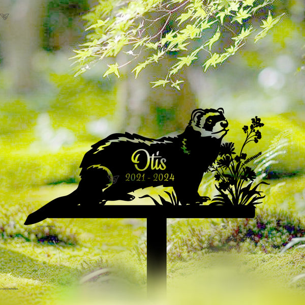 Custom Ferret Memorial Stake Ferret Grave Marker Ferret Art Sign For Garden Ferret Name Sign Ferret Lover Gift Sympathy Gift Garden Sign