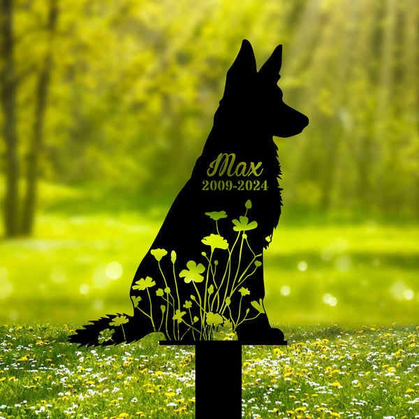 Custom Memorial Rusty Metal Sign,german Shepherd Loss,sympathy Gift,rusty Metal Stake, Pet Grave Markers, German Shepherd Lover,vintage Sign