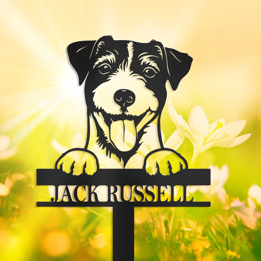 Custom Jack Russell Memorial Stake Sign,pet Grave Markers Sign, Metal Sign With Stake,pet Loss Gift,sympathy Sign, Remembrance Stake